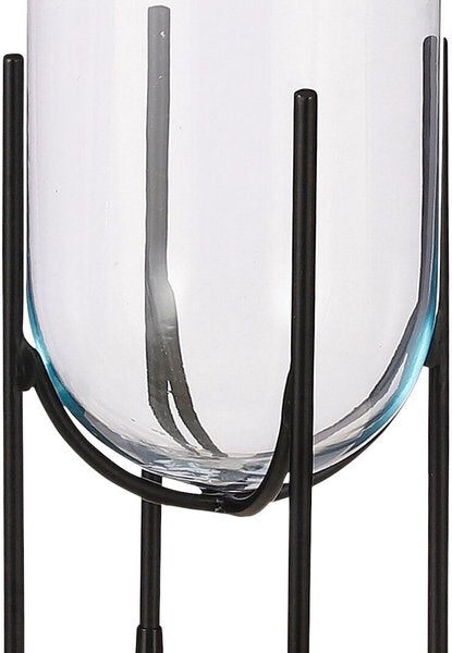 Mica Decorations Jamey Vase auf Ständer - H31 x Ø17 cm - Transparent