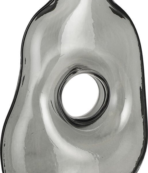 Mica Decorations Jay Vase - L19 x B11 x H25 cm - Glas - Hellgrau Wohnen & Kochen