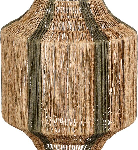Mica Decorations Liliano Laterne - H36 x Ø30 cm - Jute - Dunkelgrün Wohnen & Kochen