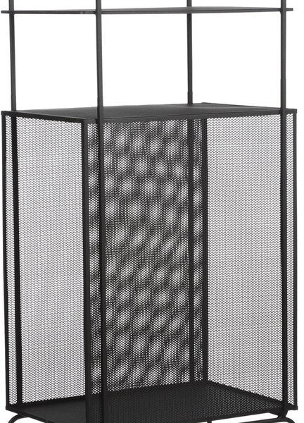Mica Decorations Luna Wandschrank - L35 x B23 x H74 cm - Metall - Schwarz Wohnen & Kochen