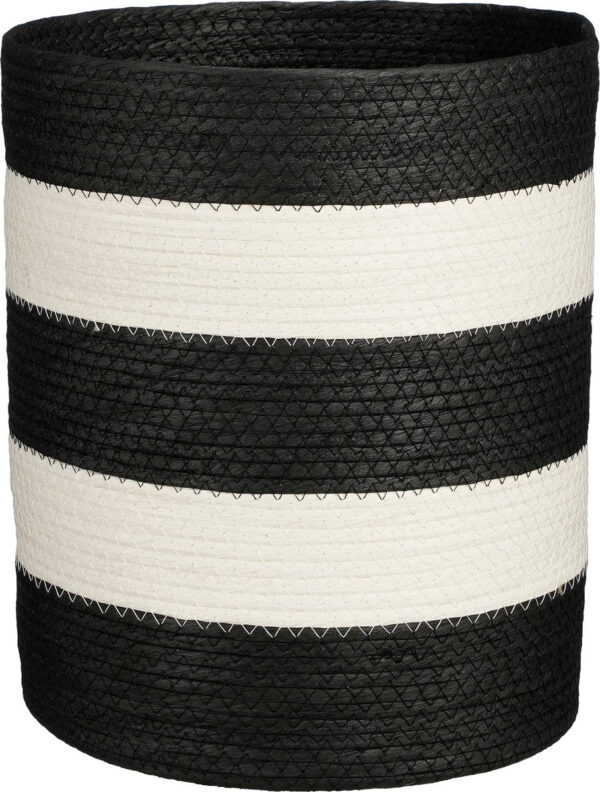 Mica Decorations Nacho Aufbewahrungskorb - Schwarz/Weiß - Ø29 x H34 cm - Papier Wohnen & Kochen