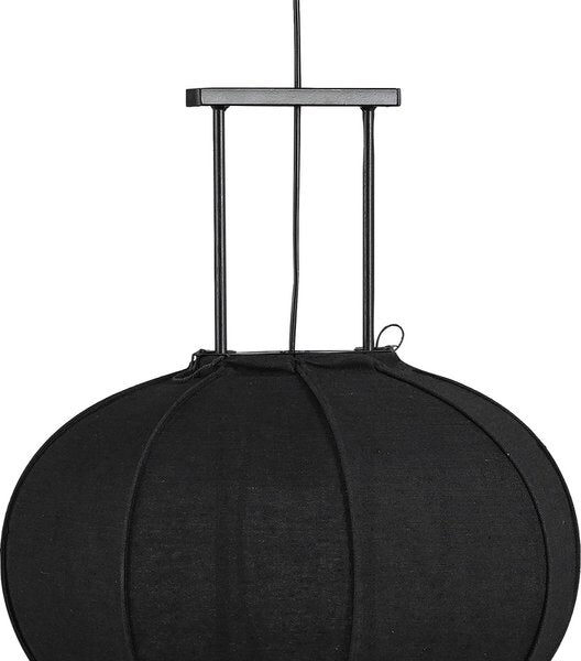 Mica Decorations Pego Pendelleuchte - H55 x Ø50 cm - Leinen - Schwarz Wohnen & Kochen