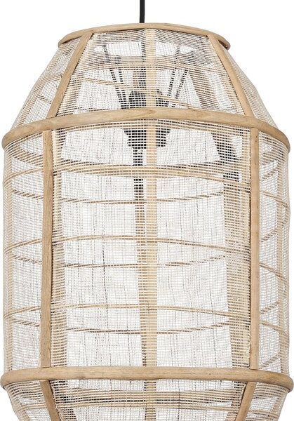 Mica Decorations Pella Pendelleuchte - H46 x Ø29 cm - Leinen - Beige Wohnen & Kochen
