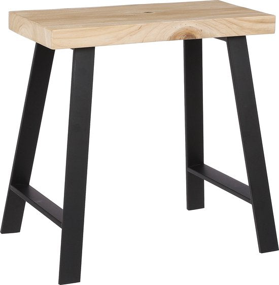 Mica Decorations Plano Hocker - L46 x B32 x H46 cm - Fichte - Hellbraun Wohnen & Kochen
