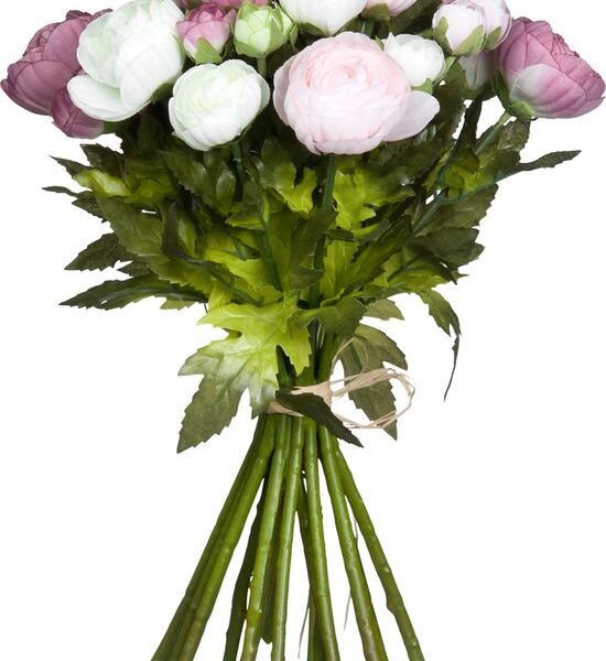 Mica Decorations Ranunkel Kunstblumenstrauß - H35 x Ø26 cm - Rosa Wohnen & Kochen