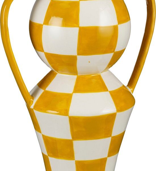 Mica Decorations Stratt Vase - L27 x B18 x H34 cm - Keramik - Gelb