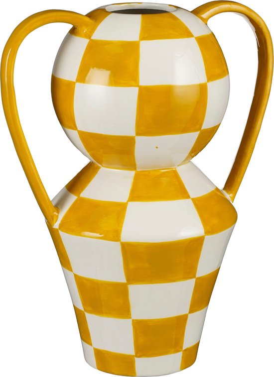 Mica Decorations Stratt Vase - L27 x B18 x H34 cm - Keramik - Gelb