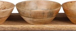 Mica Decorations Tomar Schalen und Tablett - L35 x B12 x H5 cm - 100% FSC Mango Holz - Hellbraun Wohnen & Kochen