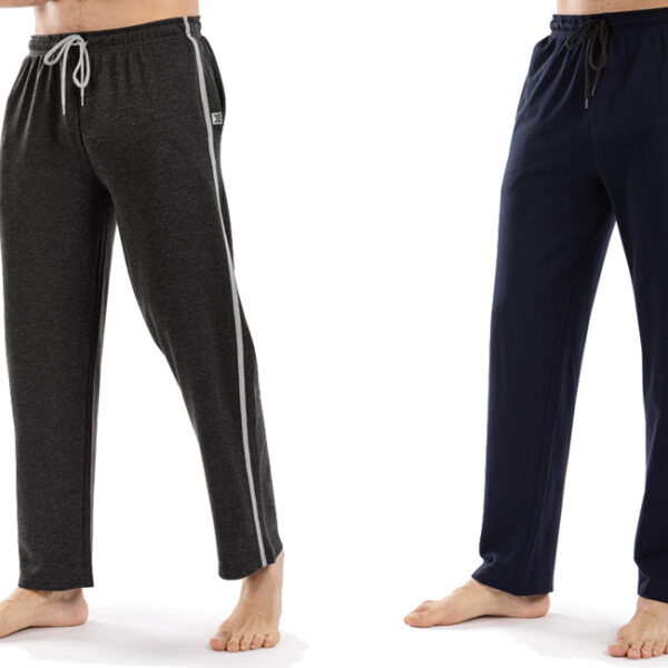 Milanoro 2pk Loungewear lange Hosen Marine - Dunkelgrau XL Kleidung