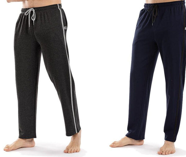 Milanoro 2pk Loungewear lange Hosen Marine - Dunkelgrau XL Kleidung