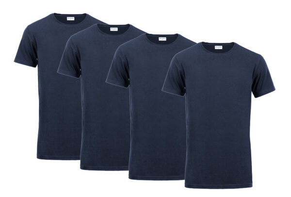 Milanoro 4er-Pack Hemden - Marineblau - Größe L - Rundhalsausschnitt - Bequeme Passform für jeden Tag Kleidung