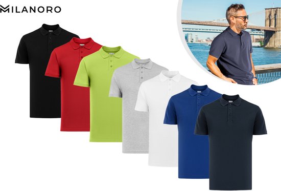 Milanoro - Elegantes Herren-Poloshirt - Navy - XL Kleidung