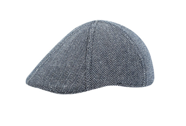 Milanoro Flat Cap in Navy - Zeitloses Fischgrätenmuster - Warm