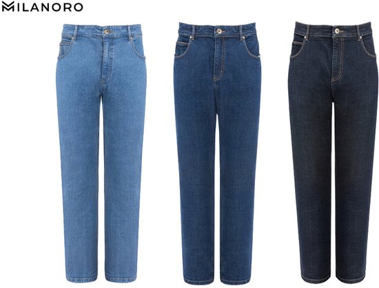 Milanoro - Stylische Jeans für Männer - Hellblau - W34 - L32 Kleidung