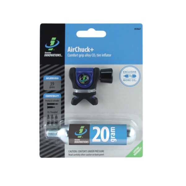 Mini-Luftpumpe Genuine Innovations CO2 Air Chuck Blau Schwarz Radfahren
