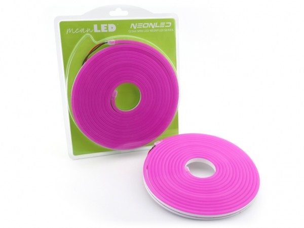 MINI neonLED Silikon-Schlauch 5m Rolle 8W/m 12VDC IP67 Farbe: Pink (370nm)