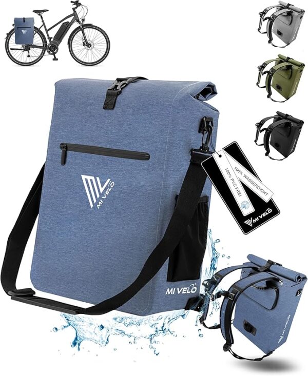 MIVELO Fahrradtasche für Gepäckträger - 3-in-1 Gepäckträgertasche Rucksack Umhängetasche - 100% wasserdicht und PVC-frei - Fahrradtasche mit abnehmbarer Laptoptasche Kleidung