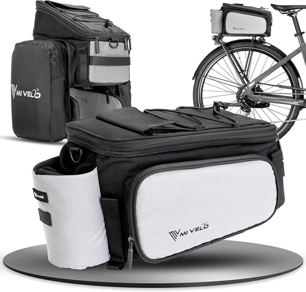 MIVELO Fahrradtasche - wasserdicht & voll reflektierend - 20 Liter - Silber Grau Auto & Fahrrad