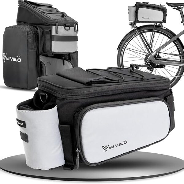 MIVELO Fahrradtasche - wasserdicht & voll reflektierend - 20 Liter - Silber Grau Auto & Fahrrad