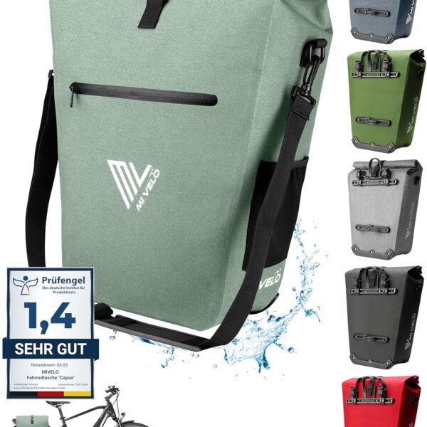 MIVELO Packtasche - Wasserdicht - 25L - Mit Laptopfach und Schultergurt - Mint Auto & Fahrrad