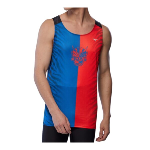 Mizuno Dryaeroflow Graphic Ärmelloses Shirt Blau Rot