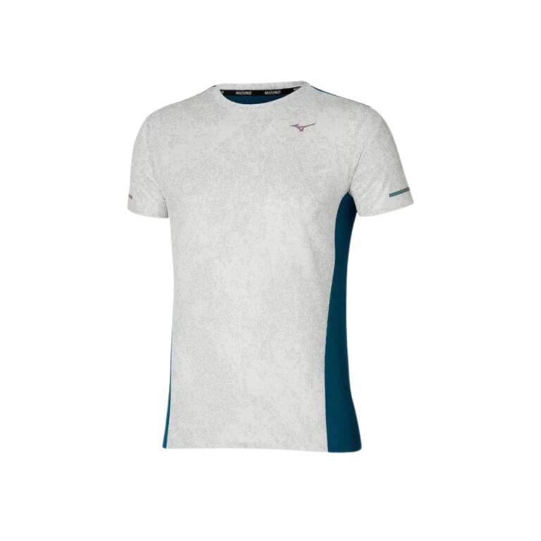 Mizuno Premium Aero Tee Kurzarm-T-Shirt Grau Blau