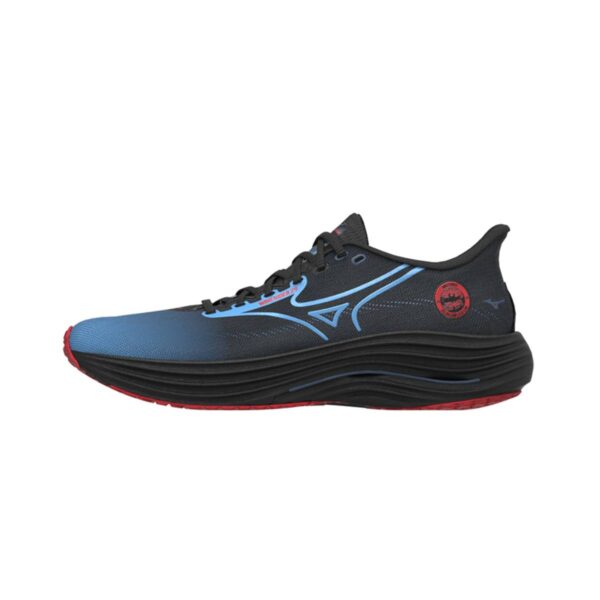 Mizuno Wave Rider 29 Amsterdam Schuhe Blau Rot AW25 Unisex