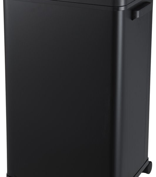 MOA Mülleimer mit Sensor - 68 Liter - Abfalleimer - Edelstahl und langlebiges ABS - Rutschfest - Geräuschloser Deckel - Schließverzögerung - Schwarz - SB03B Wohnen & Kochen