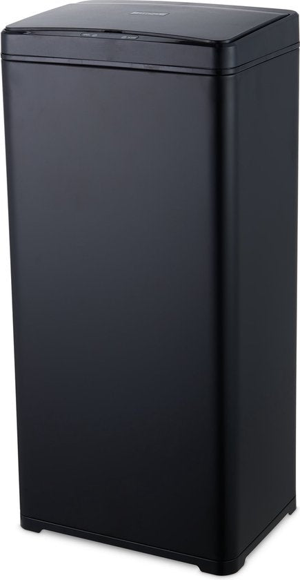 MOA Prullenbak met Sensor - 50 liter - Afvalbak - Vuilnisbak RVS & duurzaam ABS - Non-slip - Geruisloze deksel - Vertraagd sluiten modus - Zwart - SB02B Wohnen & Kochen
