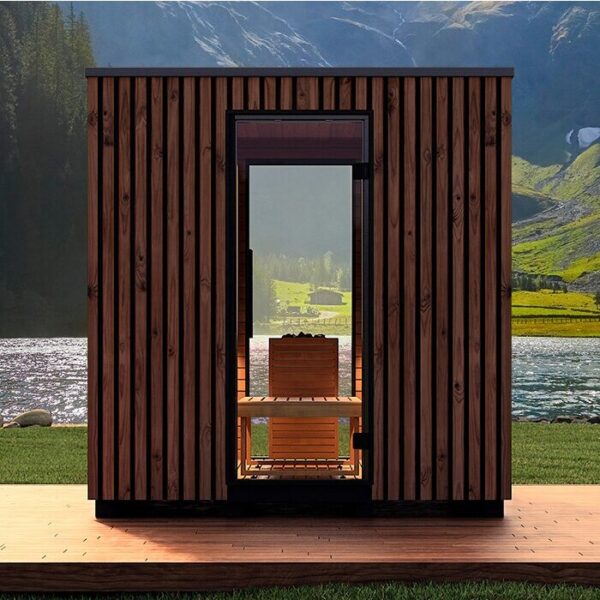 Moderne Außensauna | Moderne Sauna aus Thermoholz – Sana Saunas