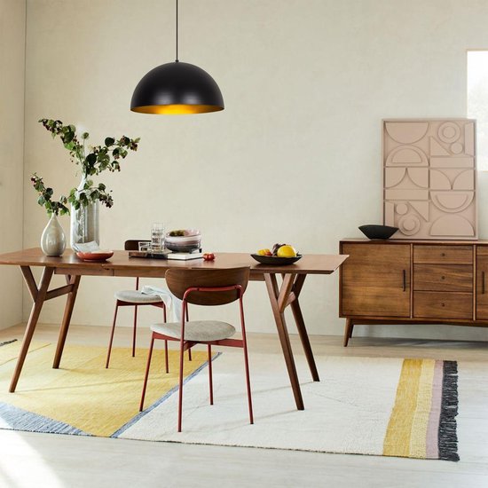 Moderne Pendelleuchte schwarz gold 40 cm | Canti Wohnen & Kochen