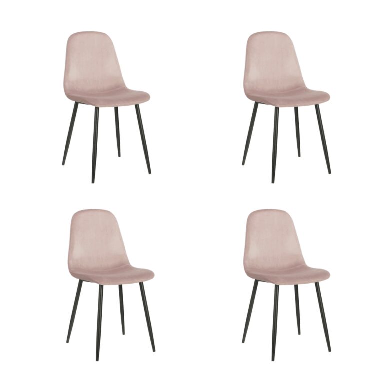 Montelli Esszimmerstuhl - Satz von 4 Stühlen - Samt - 85 cm hoch - Hellviolett Wohnen & Kochen