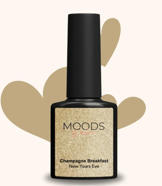 Moods Gellac 501 Champagner Frühstück - Glitter Gold - 15ML Schön & Gesund