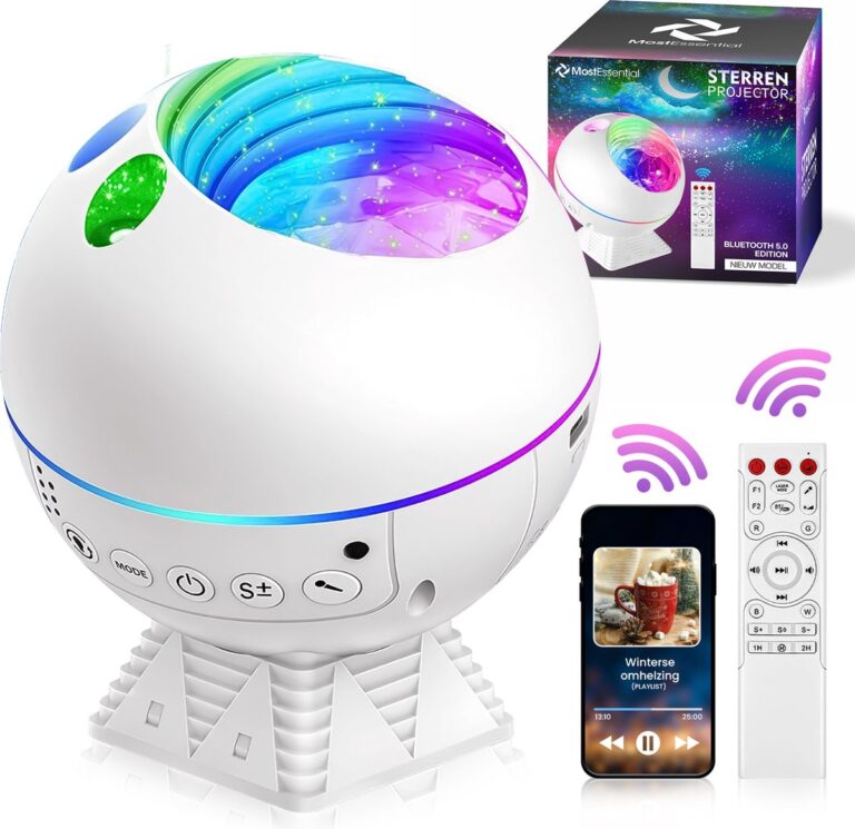 MostEssential Premium Star Projektor - Bluetooth 5.0 - USB - 3000 lm - Weiß Vertaald