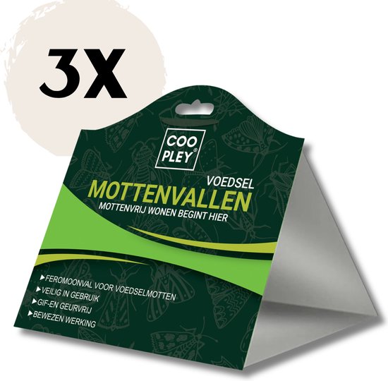 Mottenfallen 3 Stück Lebensmittelmottenfallen - Exklusive Mottenbekämpfung - Lebensmittel- und Speisemottenfalle - Mottenbekämpfung Haus & Garten
