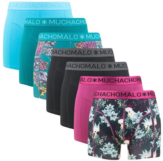 Muchachomalo Herren 7P Boxershorts basic print multi IV - Größe M Kleidung