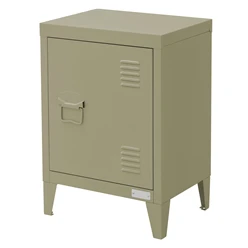 Nachttisch 40x30x58 cm Olive aus Stahl mit verstellbarer Regalboden ML Design 462