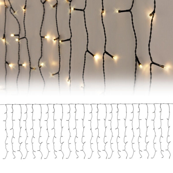 Nampook LED Eiszapfenbeleuchtung / Lichtvorhang - 189 LED - 200 x 70 cm Weihnachten