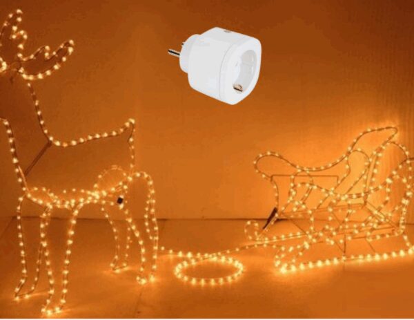 Nampook Rentier mit Schlitten - Weihnachtsbeleuchtung - MIT Perel Smart home Wifi plug für drinnen - Für Android & IOS Weihnachten