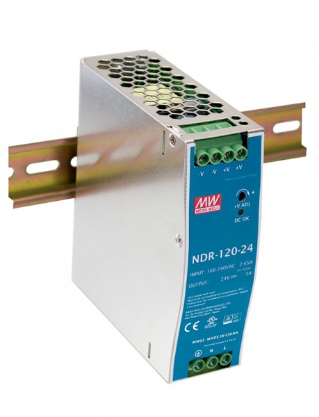 NDR-120-24 Hutschienen Netzteil / 24VDC / 120W / TÜV