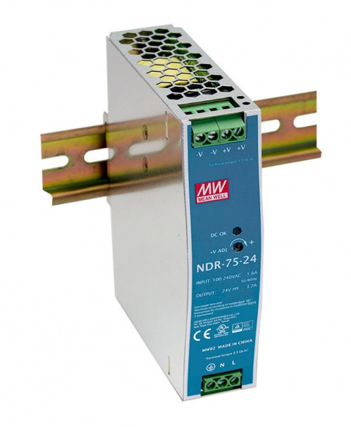 NDR-75-24 Hutschienen Netzteil / 24VDC / 75W / TÜV