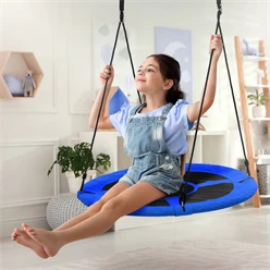 Nestschaukel für Kinder Ø100 cm Blau/Schwarz aus Polyester 6270