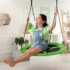 Nestschaukel für Kinder Ø100 cm Grün/Schwarz aus Polyester 6270