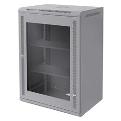 Netzwerkschrank 16 HE 19 Zoll Grau 450 mm Tiefe