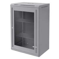 Netzwerkschrank 18 HE 19 Zoll Grau 600 x 900 x 450 mm voll montiert Traglast 60 kg 342