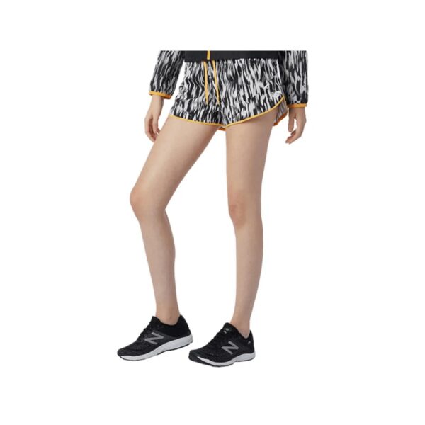 New Balance Printed Fast Flight Split Shorts Weiß Schwarz Damen