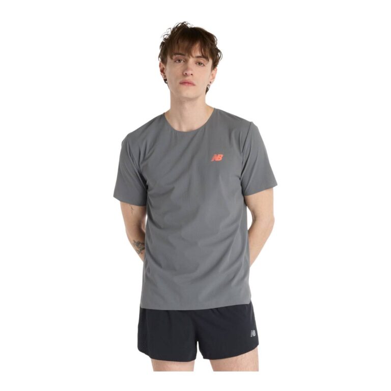 New Balance Race Day Ultra Light Kurzarm-Shirt Grau Orange