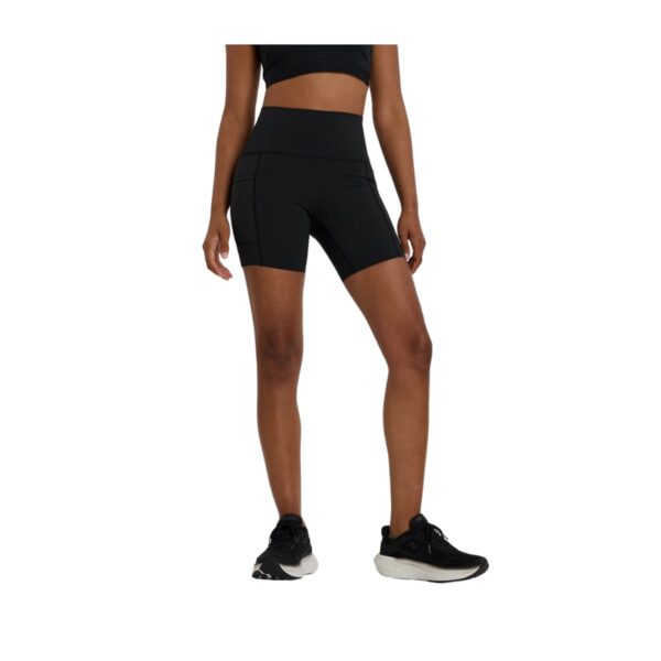 New Balance Sleek Pocket High Rise 6" Shorts Schwarz Damen