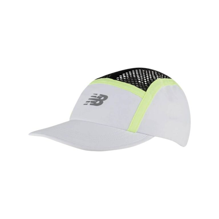 New Balance Stash Weiß Grün Kappe Laufzubehör