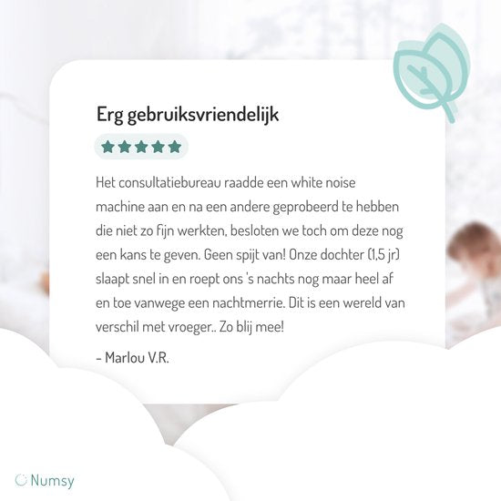 Numsy® Paradise White Noise Machine Baby - Schlaftrainer - Weißes Rauschen Baby - Weißes Rauschen Maschine - Baby Heartbeat - Schlafhilfe Baby Wohnen & Kochen